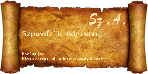 Szpevák Adrienn névjegykártya